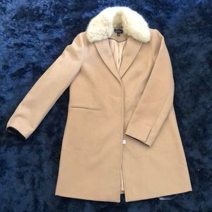 Topshop Removable Faux Fur Lapel Coat